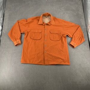 Redington Mens Long Sleeve Fishing Shirt Orange Ventilated Roll Tab Size L